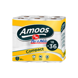 Papel Higiénico Amoos Compact  2 folhas 18 igual 36 pack com 18 rolos