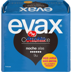 Pensos Higiénicos Evax Cottonlike 9 Unds Noite com Abas