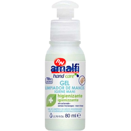 Desinfectante de mãos Amalfi c/ álcool gel 80 ml
