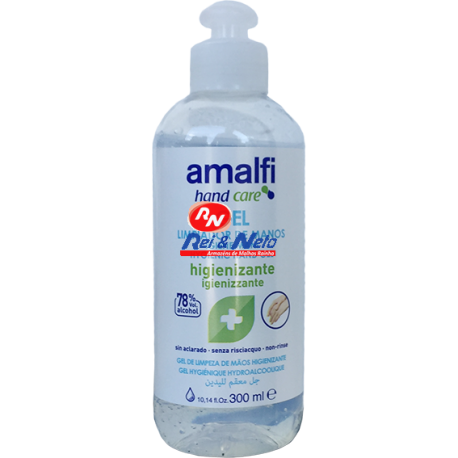 Desinfectante de mãos Amalfi c/ álcool gel 300 ml Com doseador