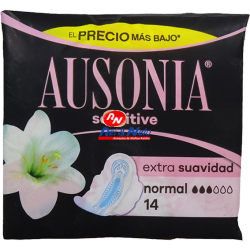 Pensos Higiénicos Ausonia Sensitive 14 Unds Normal c/ Abas