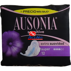 Pensos Higiénicos Ausonia Sensitive 12 Unds Super c/ Abas