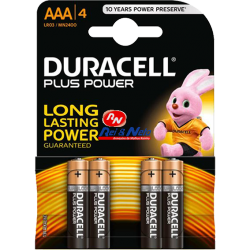 Pilha Duracel LR03AAA c/4 Unds. Power Plus