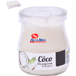 Vela Perfumada em copo (Yogurte) 7cm Coco