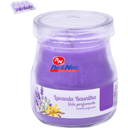 Vela Perfumada em copo (Yogurte) 7cm Lavanda e Baunilha