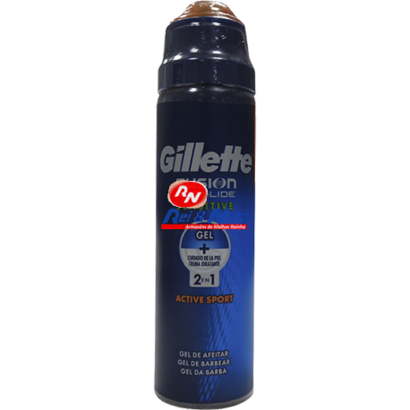 Gel de Barbear Gillette Proglide 170 ml Sensitive Active Sport 2 em 1