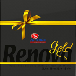 Guardanapo Renova Gold 2 Fls. Cor 39,5x39,5cm Cx 30x40 Preto