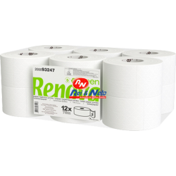 Papel Higiénico Jumbo Renovagreen 2 fls. 75mts 12 rolos