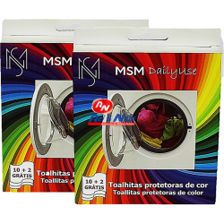 Toalhitas anti transferencia de cor MSM Dailyuse 10+2 Un.