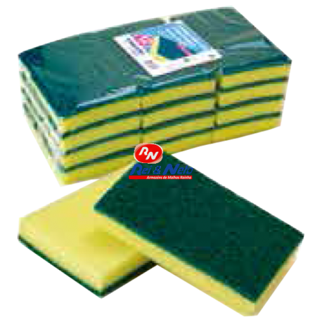 Esfregão Isdusdel Misto c/ Fibra Verde Extra 10x15x52,5 cm 12 unds  Refª 1107