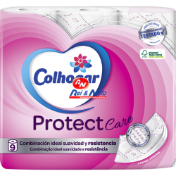 Papel Higiénico Colhogar Protect Branco 7 Maços de 6 rolos
